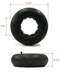TR13 Straight Stem Inner Tube For 13x5x6 And 14x4.5 To 6 Tires, heavy-duty rubber construction, shown in upright and side view