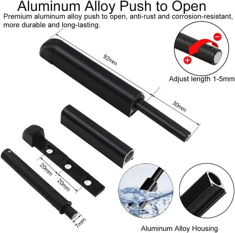 Push To Open Magnetic Cabinet Latches 4 Pack No Knobs Needed Hidden Door Hardware Drawer Push Release Strong Magnetic Latch