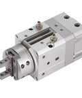 Hardcore Double Acting Pneumatic Rotary Actuator With Tight 10mm Vane Grip And Butter Smooth 90 Or 180 Degree Swivel Movement with silver finish.