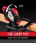 Rechargeable Dual Power LED Work Light With Magnetic Clamp 1750 Lumen Bright Flood Beam 150° tilt on beam angle