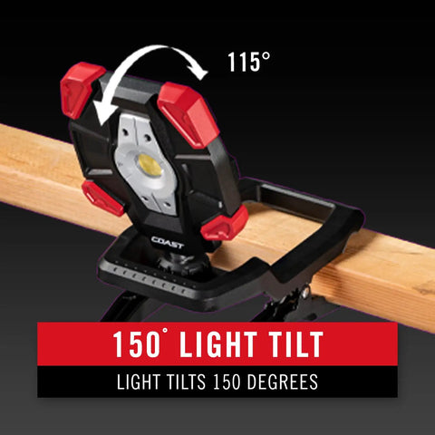 Rechargeable Dual Power LED Work Light With Magnetic Clamp 1750 Lumen Bright Flood Beam 150° tilt on beam angle