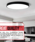 22W 8 Inch Round T9 Fluorescent Circline Light Bulb Cool White 4100K 1120 Lumens G10Q 4 Pin Base in modern living room ceiling