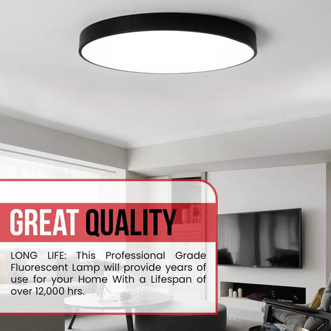 22W 8 Inch Round T9 Fluorescent Circline Light Bulb Cool White 4100K 1120 Lumens G10Q 4 Pin Base in modern living room ceiling