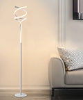 LED Modern Floor Lamp For Living Room With Remote Dimmer Three Color Temperature Modes 40W 2500LM Dimmable Standing Spiral