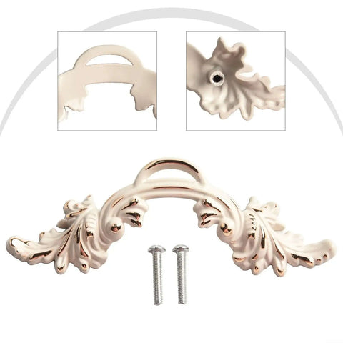 All Metal Zinc Alloy Cabinet Door Handles Set With Vintage Single Hole Drawer Pulls, Chrome White Bright Silver Finish, screws included