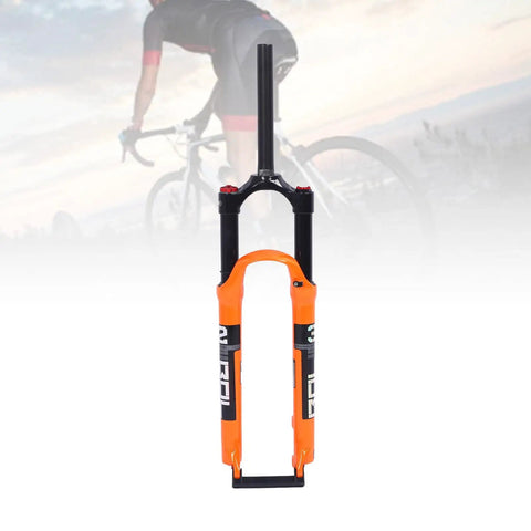 Beefy Air Suspension Front Fork for Mountain Bikes, 29 Inch Magnesium Alloy Damping System With Lockout, Orange Finish