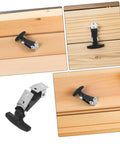 Three Pack Rubber T Handle Latch Kit For Vehicle Hood Tool Box Camper Trailer And Engineering Machines Easy Install All Weather Performance Quick Replacement Heavy Duty Rugged Design installed on wood surface
