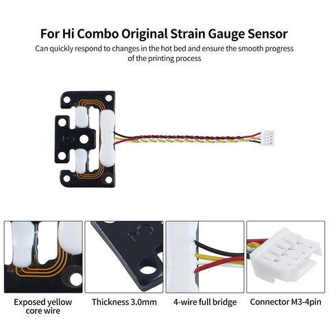Auto Bed Leveling Sensor With Strain Gauge For Hi Series 3D Printer Replacement Bed Leveler For Hi Combo Models shown with details