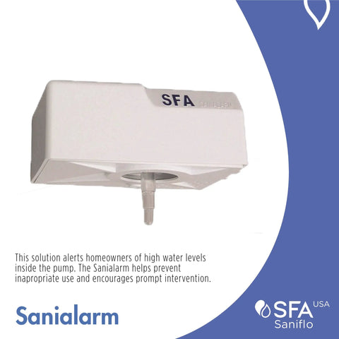 High Water Alarm For Upflush Toilets With Continuous Audible Alarm Clear Water Level Monitoring Battery Powered Device