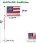 6 Foot Double Sided American Flag Golf Flagstick For Putting Green Portable Five Section Pole specifications