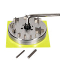 Disc Cutter Set With 10 Star Punches for DIY Jewelry Making and Metal Stamping; visible punches on yellow base.