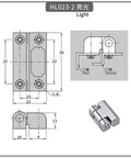 Rotary Corner Hinge For Industrial Equipment And Sheet Metal Cabinets, heavy duty zinc alloy pivot, diagram and 3D view