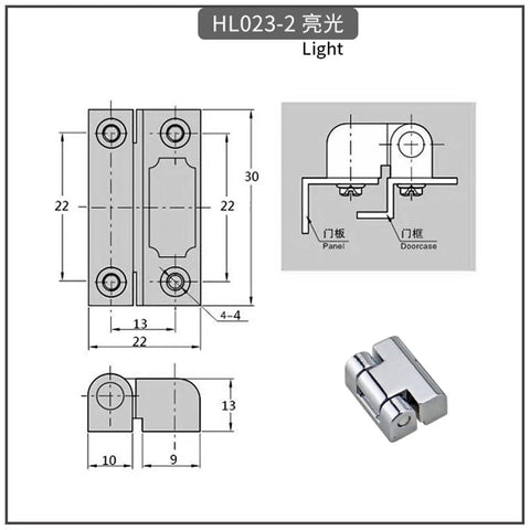 Rotary Corner Hinge For Industrial Equipment And Sheet Metal Cabinets, heavy duty zinc alloy pivot, diagram and 3D view