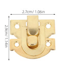 Solid Antique Wooden Box Buckles And Decorative Drawer Hasps For Cabinet Doors Jewelry Cases Heavy Duty Latch Hardware Sets, gold iron latch, 2.7cm x 2.9cm