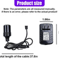 Ready Rock Solid 12V 2A AC To DC Converter With Cigarette Lighter Socket Adapter For Cars And Trucks showing dimensions and cable length.