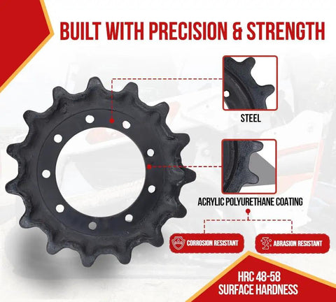 Top Shelf 2 Pack 15 Tooth Drive Sprocket For Kubota SVL75 SVL75 2 SVL75C Skid Steer Loader Heavy Duty Steel Direct Replacement Swap With 9 Bolt Holes Keeps Your Rig Rolling Smooth As Butter