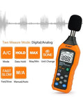 Orange LCD Digital Decibel Meter For Real Time Sound Level Readings From 30 dB To 130 dB With AC Mode Handy Portable Monitor