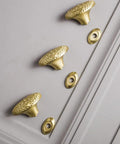 Antique Brass Cabinet Knobs 4 Pack Copper Oval Handles for Kitchen and Bathroom Cabinets and Drawers Durable Retro Hardware