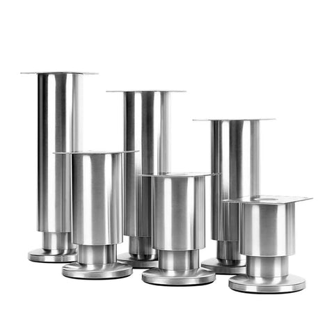 Height Adjustable Stainless Steel Furniture Feet Set Of 4 For Cabinets Sofas And Desks Round Durable Wear Resistant