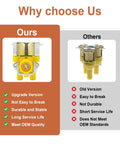 Washer Water Valve Replacement With 3 Solenoid Coils For Speed Queen Huebsch Unimac Models AP4526717 Compatible Rugged Fit And Easy Install F8286401P Part Replacement For Reliable Wash Cycles. Front view of yellow 3-coil washer water valve, metal body, upgrade version