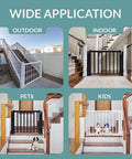 Wide application of adjustable aluminum deck gate kit in white for one and a half inch pickets fits openings up to 48 inches cut to height.