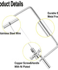 Slick 5 Inch Marble Cheese Slicer Kit With Safety Wires Stainless Steel Handle durable metal frame and stainless steel wire details
