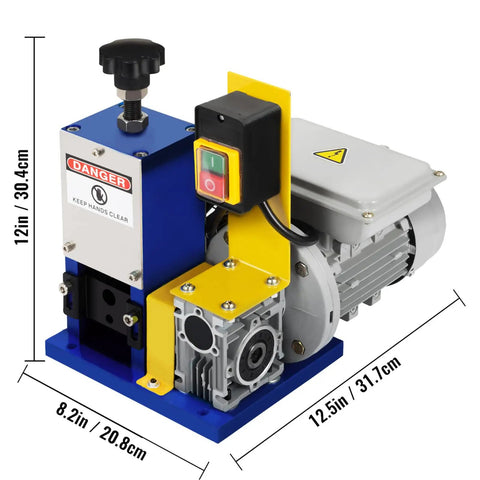Heavy Duty Electric Wire Stripping Machine Automatic Cable Cutter 0.05 To 0.98 Inch Range Plug And Play Portable Drill Tool Includes Extra Blade For Scrap Copper Recycling Dark Blue