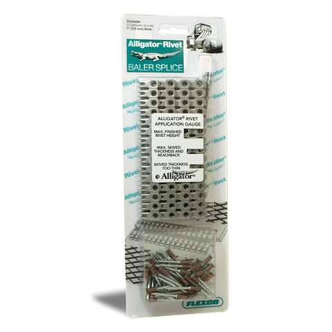Stainless Steel Self Setting Alligator Belt Rivet Fasteners No Fuss 7 Inch With Pins And Splices 4 Pack in packaging