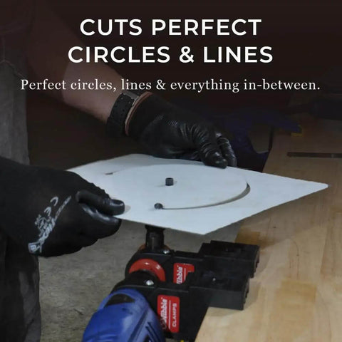 Pro Grade Sheet Metal Nibbler Bundle With Drill Attachment for cutting precise circles and lines on metal sheet, safe and burr-free.