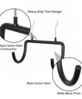 Heavy Duty Carbon Steel Pegboard Hooks For Garage Organization And Workshop Setup, matte black tool hangers in close-up