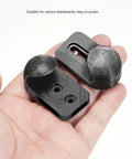 Hand holding Vertical Skateboard Holder For Wall Display And Storage, 1 Pair Wall Mount Hangers, black deck bracket