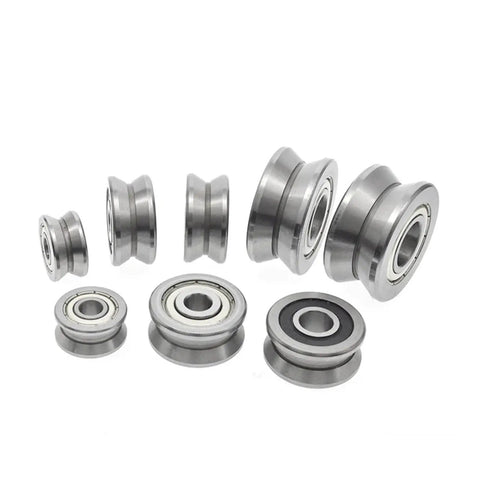 Workhorse Grade V Groove Ball Bearings 10x30x14mm Lv20/10ZZ set showcasing smooth glide design for heavy carts and tool rails.