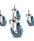 Pack of 4 65 mm/75 mm furniture casters with brakes low noise transport casters heavy duty swivel casters 80 kg load capacity M10/M12 threaded bolts industrial casters on display.