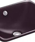 Iron Plains Rectangular Drop-In or Under-Mount Bathroom Sink in Black Plum, Built Tough Cast Iron, Spacious Basin, Modern Raised Rim