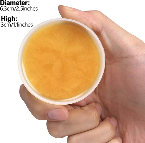 Hand holding a jar of Two Jar Rosin Soldering Flux Paste For Lead Free Electronics Soldering And DIY Projects, 70 g, showing size