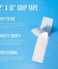 Solvent Activated Golf Grip Tape Pro Grade 2 Inch By 10 Inch Double Sided Strips shown easy peel with text details