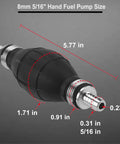 8mm Primer Bulb Hand Fuel Pump for Marine Boat Car and Motorcycle, black rubber, dimensions 5.77 x 1.71 inches