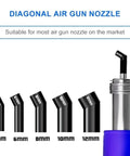 Diagonal Hot Air Gun Nozzle Kit Set With Five Sizes 5mm 6mm 8mm 10mm 12mm for oblique angle heating and repair work