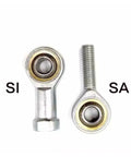 Top Shelf Metric Threaded Rod End Ball Joint Bearing Male Female Socket Featuring Angular Contact Left Hand Thread, includes SI and SA models.