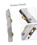 Close-up of Slick Silent Pulley Roller Wheel for Sliding Glass Doors and Patio Doors Replacement Kit with metal components.