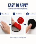 Heavy Duty Hook And Loop Fasteners With 3M Adhesive Backing, showing application steps for strong stick grip.