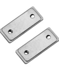 Ultra Thin Strong Magnetic Door Catch For Cabinets And Furniture With Screws, shown in silver metal finish, angled top view.