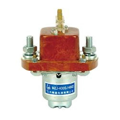 Heavy Duty DC Contactor MZJ-400S/02 for All-Electric Truck Stacker Forklift Power Supply, compact design for 24V motor control.