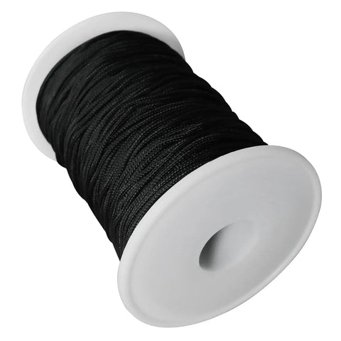 Bulletproof Two Millimeter Black Braided Lift Cord For Venetian Blinds And Window Shades No Sweat Replacement Rope on spool.