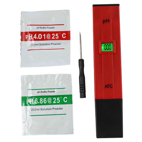 Pro Grade Digital pH Meter Tester 0.0-14.0 Range With 0.1 Resolution, Backlit Display And Auto Temperature Compensation, buffer powders