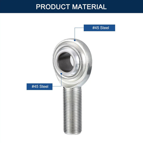 CM4 Rod End Bearing Heim Joints 1/4 X 1/4-28 Right Hand Male Thread With Jam Nuts 2-Pack High Strength Forged Steel Ball Joint For RC Cars, Robotics, And Machinery. #45 steel rod end bearing with right-hand male thread