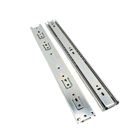 45mm Full Extension Drawer Runners with Ball Bearing Rails for Kitchen Cabinets, Desks, and Cupboards. Zinc Telescopic Slides.