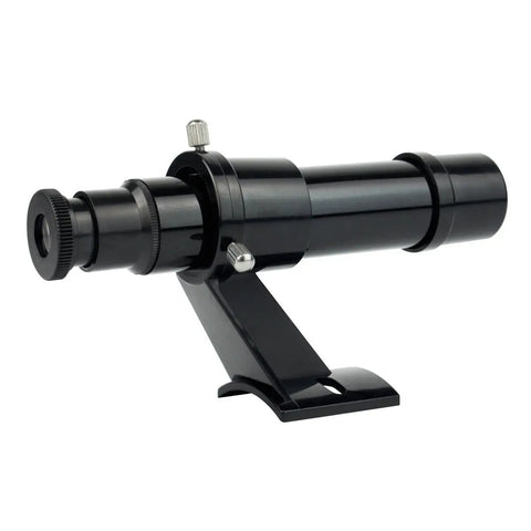 Finder Scope 5x24 With Cross Hair Reticle Viewfinder For Quick Telescope Targeting And Precise Alignment With Easy XY Adjustment Using Three Thumb Screws, black with bracket
