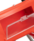 Close-up of the seed hopper on the Manual Hand Push Garden Seeder Walk Behind Row Crop Planter With 10 Nozzles