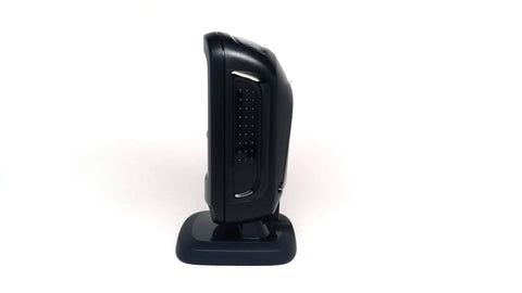 Side view of Digital Hands Free Barcode Scanner 1D And 2D Barcodes USB Cable Renewed Compact Design Scans Paper Mobile Displays Including PDF417